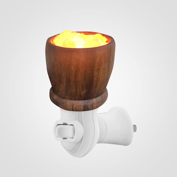 Wooden Bowl Shape Salt Lamp.