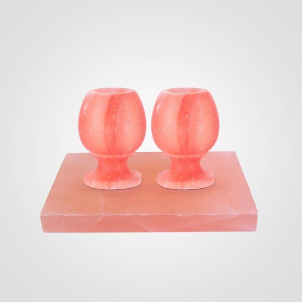 Himalayan Salt 2 Wine Glasses & 1 Block